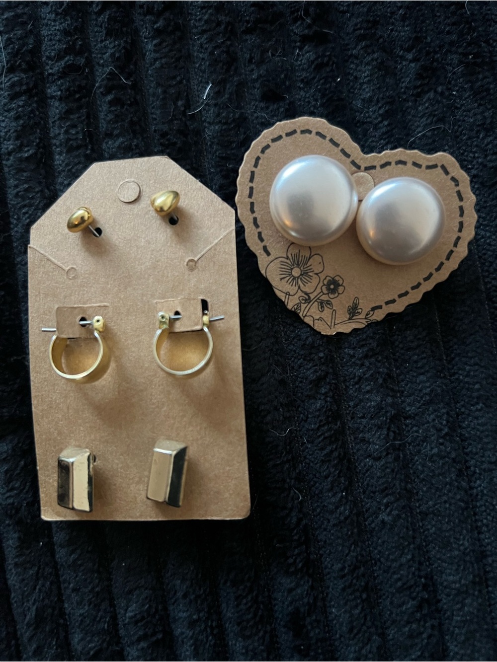 Gold and Pearl-Tone Earring Set - Women's Accessories